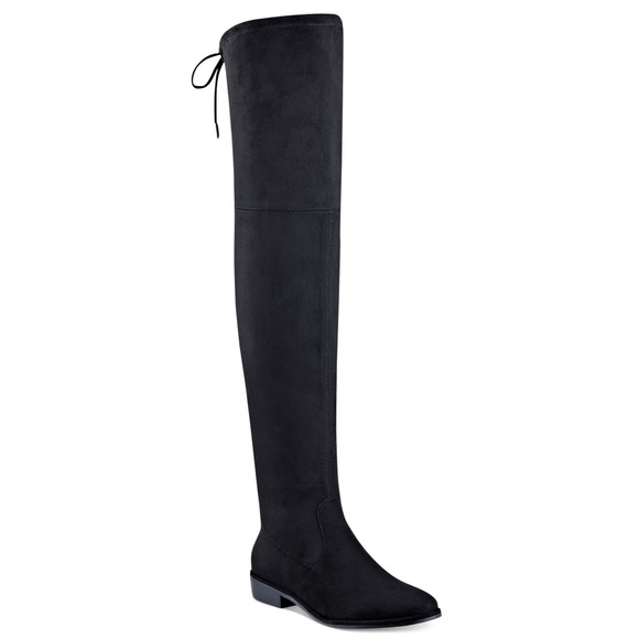 Marc Fisher Shoes - NWT Marc Fisher Womens Humor Black Faux Suede Over-The-Knee Boots Shoe Size 5M
